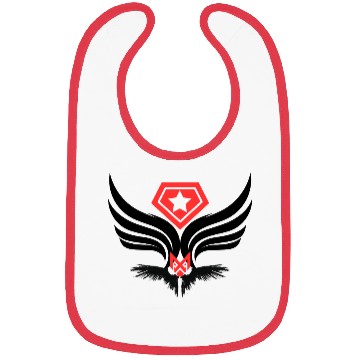 Discover Bold Superhero Shield with Wings Design Bibs