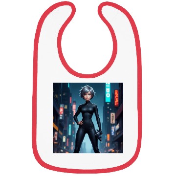 Discover Futuristic Cyberpunk Heroine Design Bibs