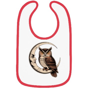 Discover Moon Owl Crescent Bibs