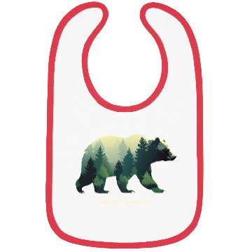 Discover Forest Bear Nature Illustration Bibs