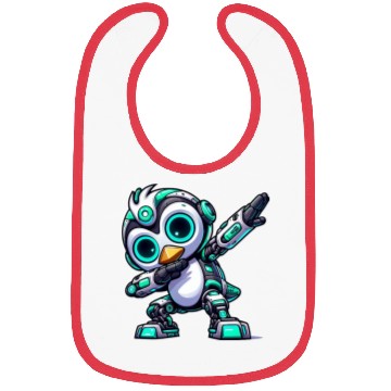 Discover Cool penguin robot cyborg mech astronaut dab Bibs