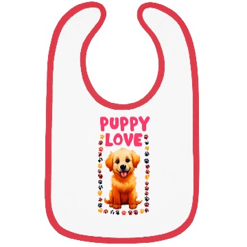 Discover Cute Puppy Love Illustration for Apparel Bibs