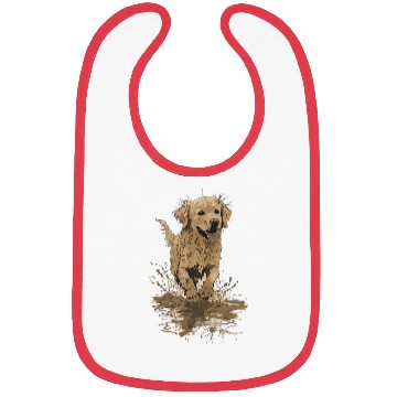 Discover Joyful Golden Retriever Splash Design Bibs