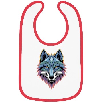 Discover Geometric Wolf Head – Bold Polygon Animal Design Bibs