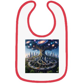 Discover Celestial Urban Tree of the Cosmos Bibs
