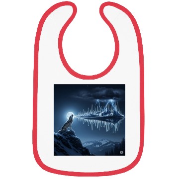 Discover Mystic Mountain Wolf Sound Wave Bibs