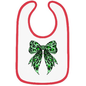 Discover Coquette Bow Cheetah Animal Pattern Lime Green Bibs