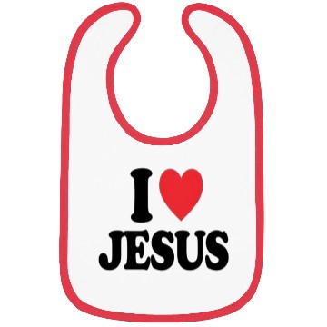 Discover Heart and Cross with I Love Jesus Message Bibs