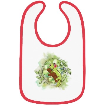 Discover Whimsical Frog on Branch Illustration Bibs