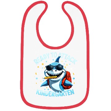 Discover back-to-school-Shark With Backpack Kindergarten  Bibs