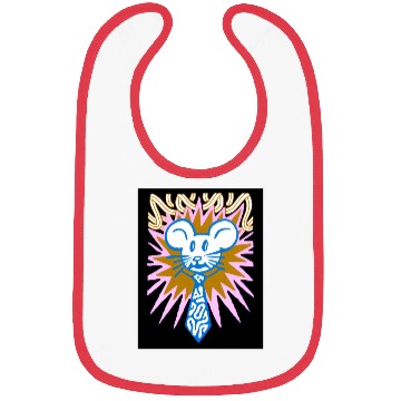 Discover Neon Mouse Head with Radiant Burst Bibs