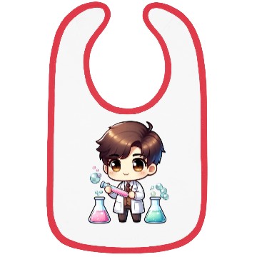 Discover Cute Scientist Chibi Illustration Bibs