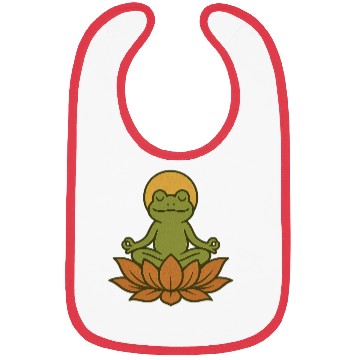 Discover Serene Lotus Frogs Meditation Design Bibs