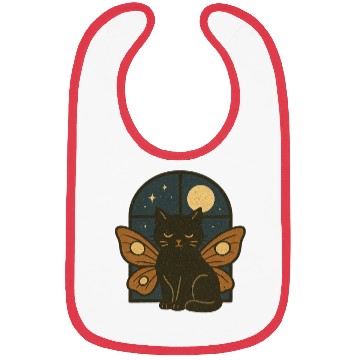 Discover Nightfall Feline with Butterfly Wings Bibs