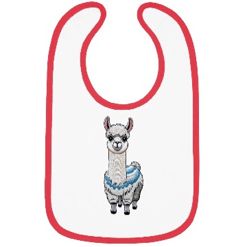 Discover Peruvian Llama Red White National Flag Design Bibs