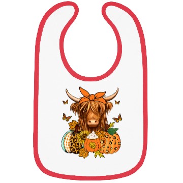 Discover Autumn Highland Cattle with Fall Decor Bibs