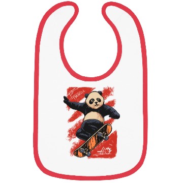 Discover Playful Panda Skateboard Design Bibs