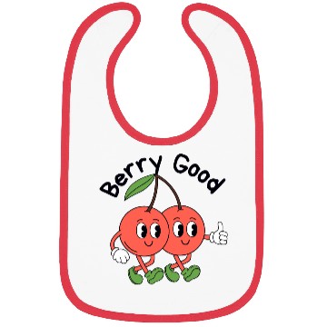Discover Playful Cherry Duo Illustration Bibs
