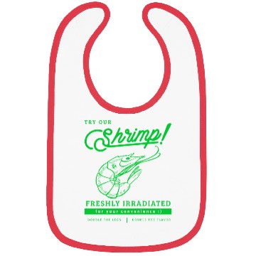 Discover Radioactive Shrimp Retro Parody Bibs