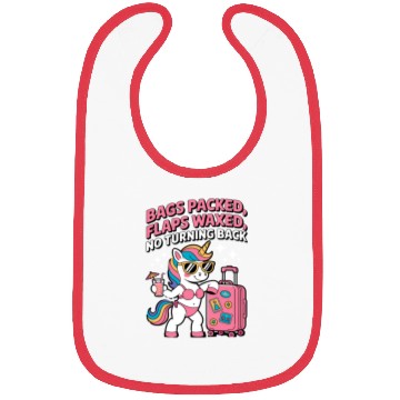 Discover Bags Packed Unicorn Vacation Adventure Bibs