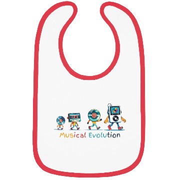 Discover Retro Music Evolution Illustration Bibs