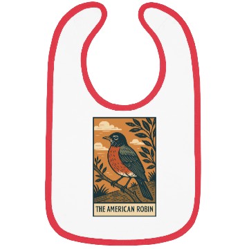 Discover American Robin Nature Illustration Bibs