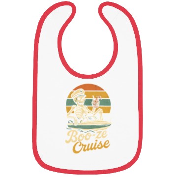 Discover "Booze Cruise Bibs - Funny Skeleton Boat Captai
