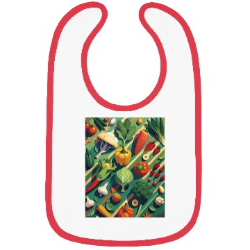 Discover Vibrant Vegetable Garden Illustration Bibs