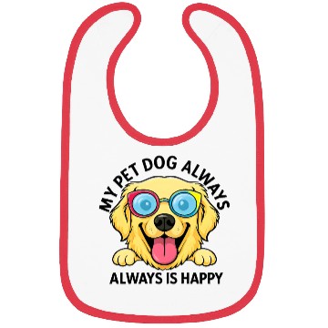 Discover Joyful Dog with Sunglasses Illustration Bibs
