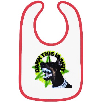 Discover Aggressive Doberman with Spiked Text Bibs