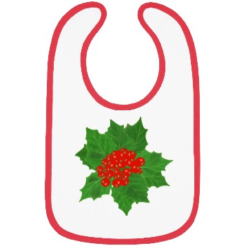 Discover Holly Berry and Leaf Pattern Bibs