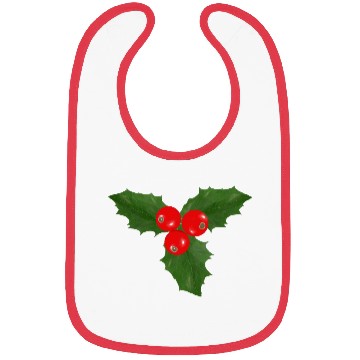 Discover Christmas Holly Leaf and Berry Design Bibs