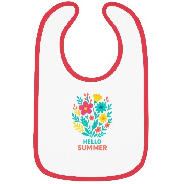 Discover Summer Floral Bouquet Illustration Bibs