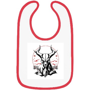 Discover Mythic Horned Skull Illustration Bibs