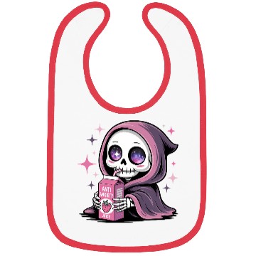 Discover Cosmic Skeleton Drinking Strawberry Juice Bibs