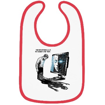 Discover Futuristic AI Cyber Face Illustration Bibs