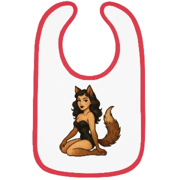 Discover Enchanted Wolf Girl Illustration Bibs