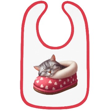 Discover Cozy Cat in Heartbed Design Bibs