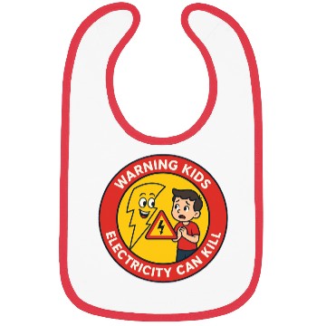 Discover Warning Kids Electricity Safety Badge Bibs