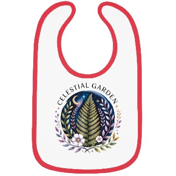 Discover Celestial Fern and Floral Moon Design Bibs