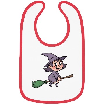 Discover Whimsical Witch on a Broomstick Bibs