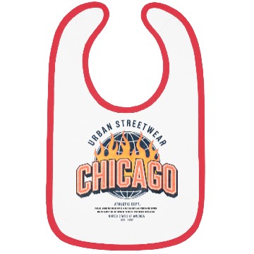 Discover Chicago Urban Flame Logo Design Bibs