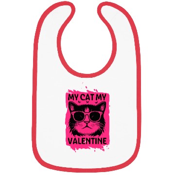 Discover my cat my valentine Bibs