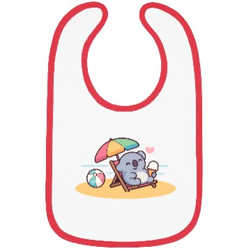Discover Koala on Beach Relaxation Scene Bibs