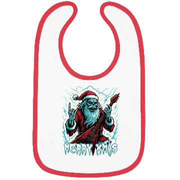 Discover Heavy Metal Santa Guitar Christmas Bibs