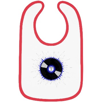 Discover Vinyl Record Starburst Design Bibs