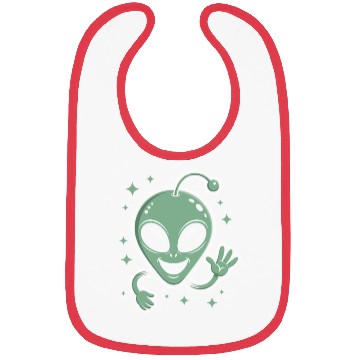 Discover Cute Alien Cartoon Illustration Bibs