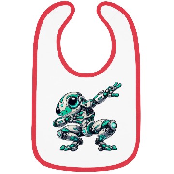 Discover Cool frog cartoon robot cyborg astronaut dabbing Bibs