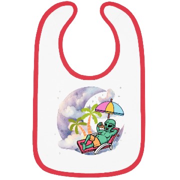 Discover Galactic Alien Relaxing with Pizza Bibs