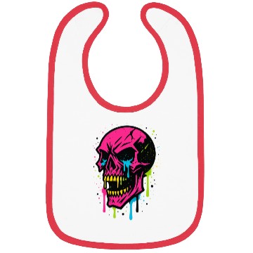 Discover Neon Graffiti Skull Art Bibs